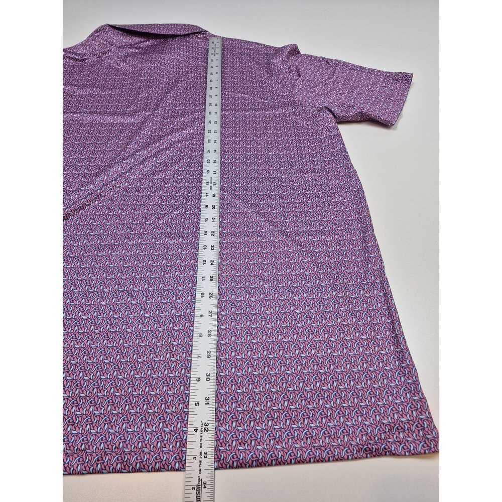 Maelreg Performance Polo Shirt AOP Mens 4XL Pink Big & Tall Geo Stretch Golf - Picture 10 of 12